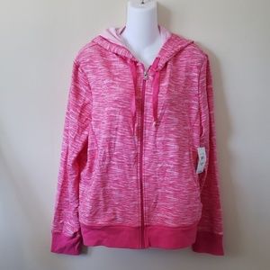 NWT Danskin pink French Terry zip athletic hoodie